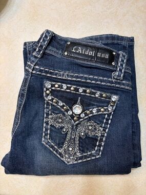 L.A. idol Dark Bejeweled Jeans